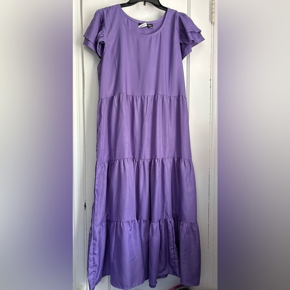 ESY Studio Elegant Purple Tiered Maxi Dress, Size: Missy - Picture 1 of 9